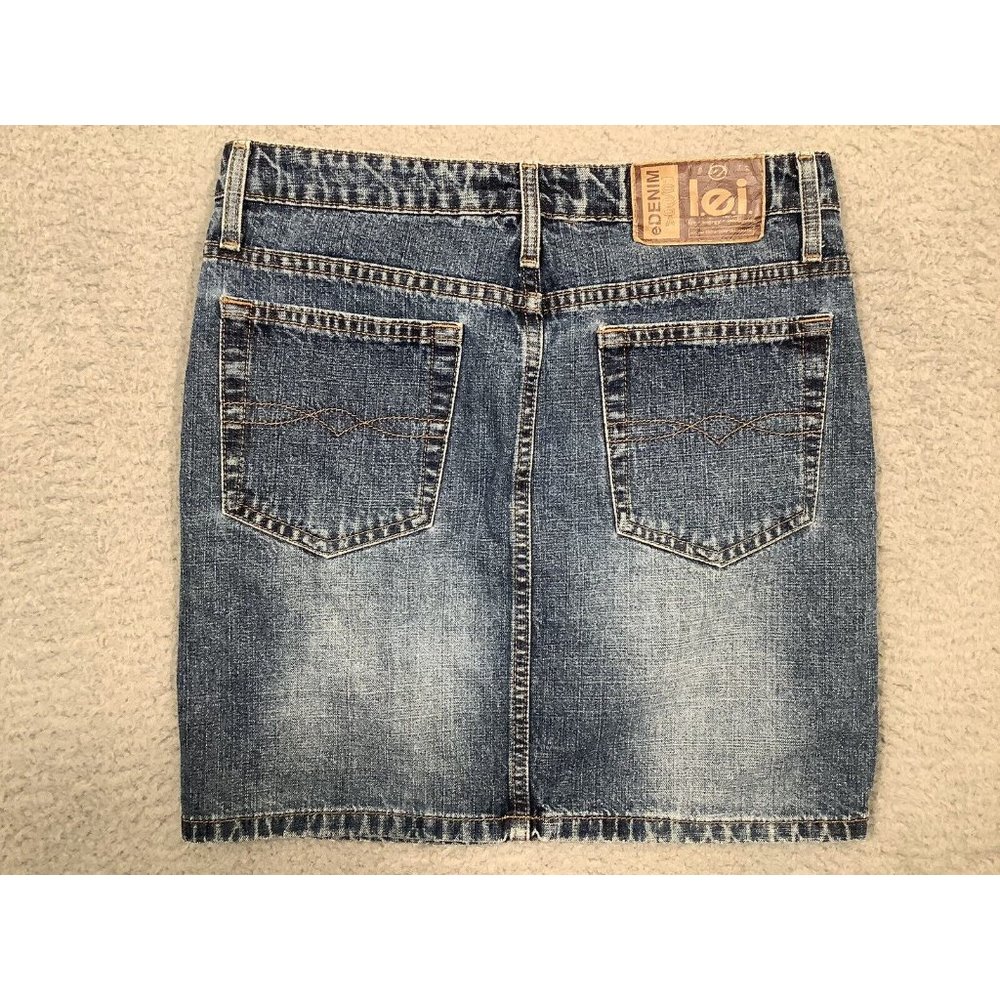 LEI Vintage Denim Jean Skirt Cotton Y2K Junior Size 3 - Picture 8 of 11